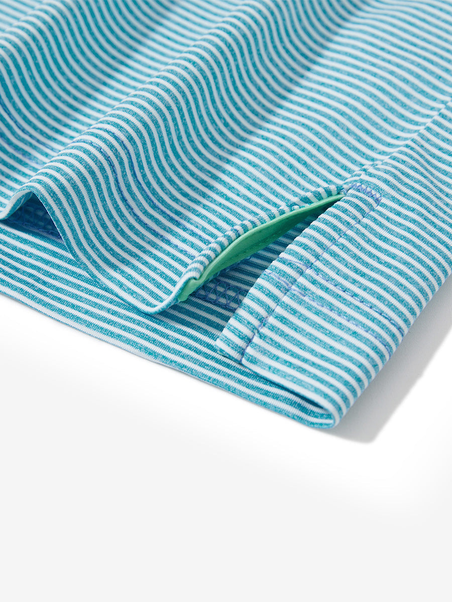 Comfy Breathable Pin-Stripe Texture Golf Polos