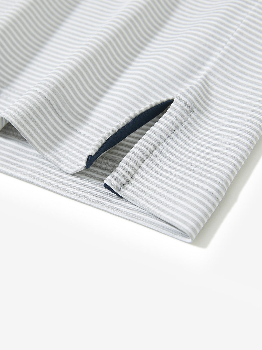Comfy Breathable Pin-Stripe Texture Golf Polos