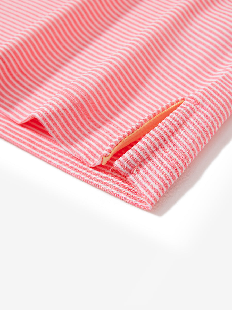 Comfy Breathable Pin-Stripe Texture Golf Polos