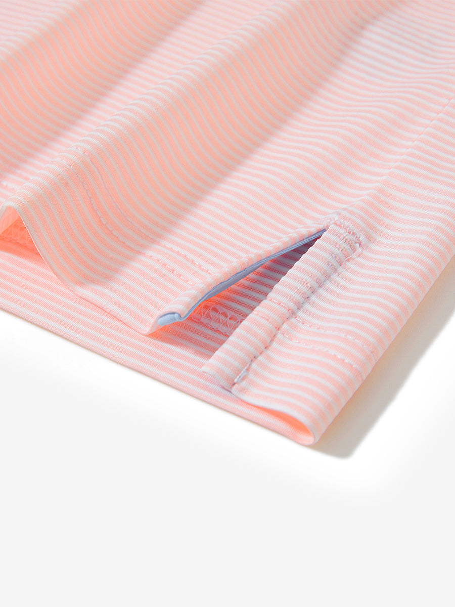 Comfy Breathable Pin-Stripe Texture Golf Polos