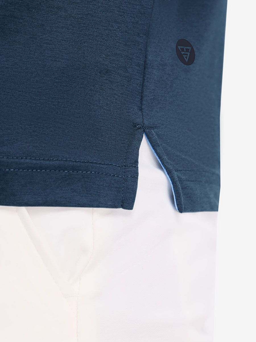 Performance Heather Contrast Collar Polo Shirts