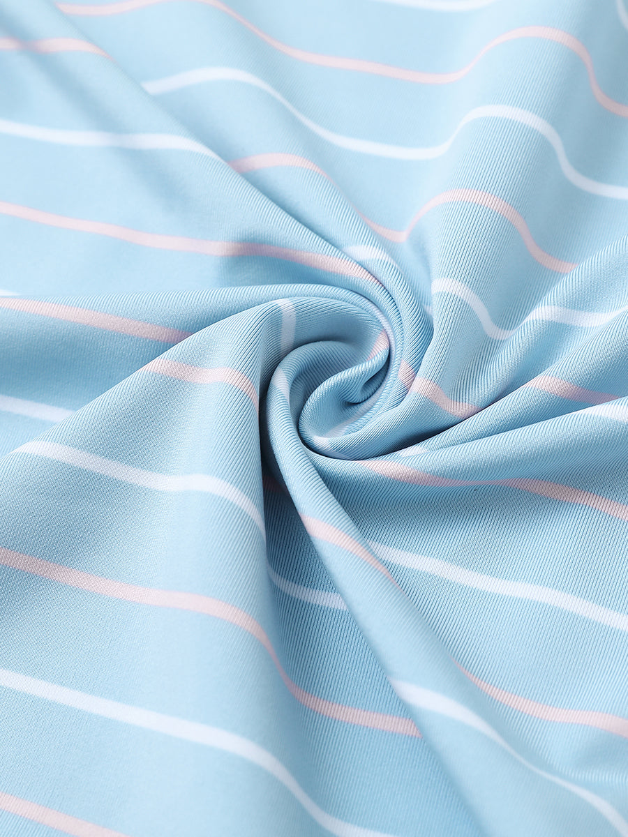 Stylish Stripe Jersey Golf Polo