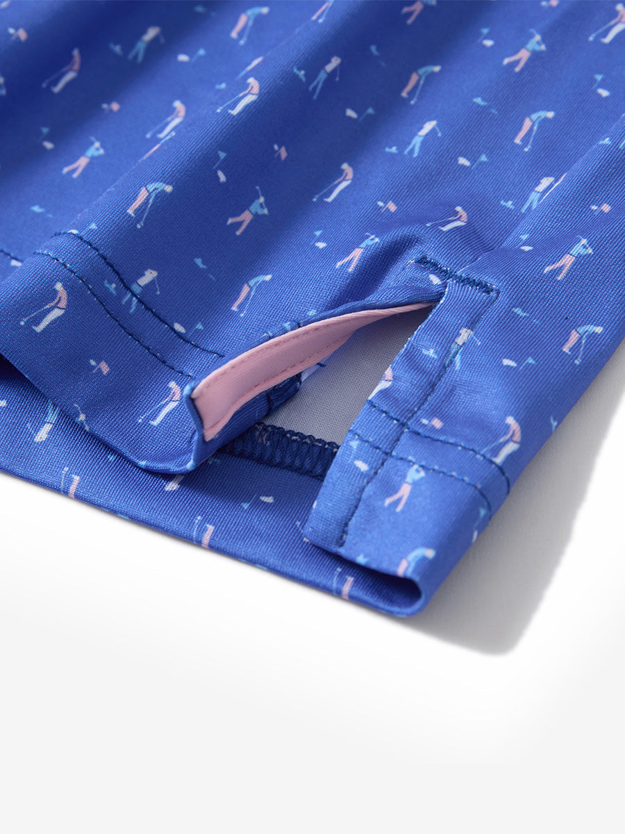 4 Way Stretch Print Collared Polo Shirts