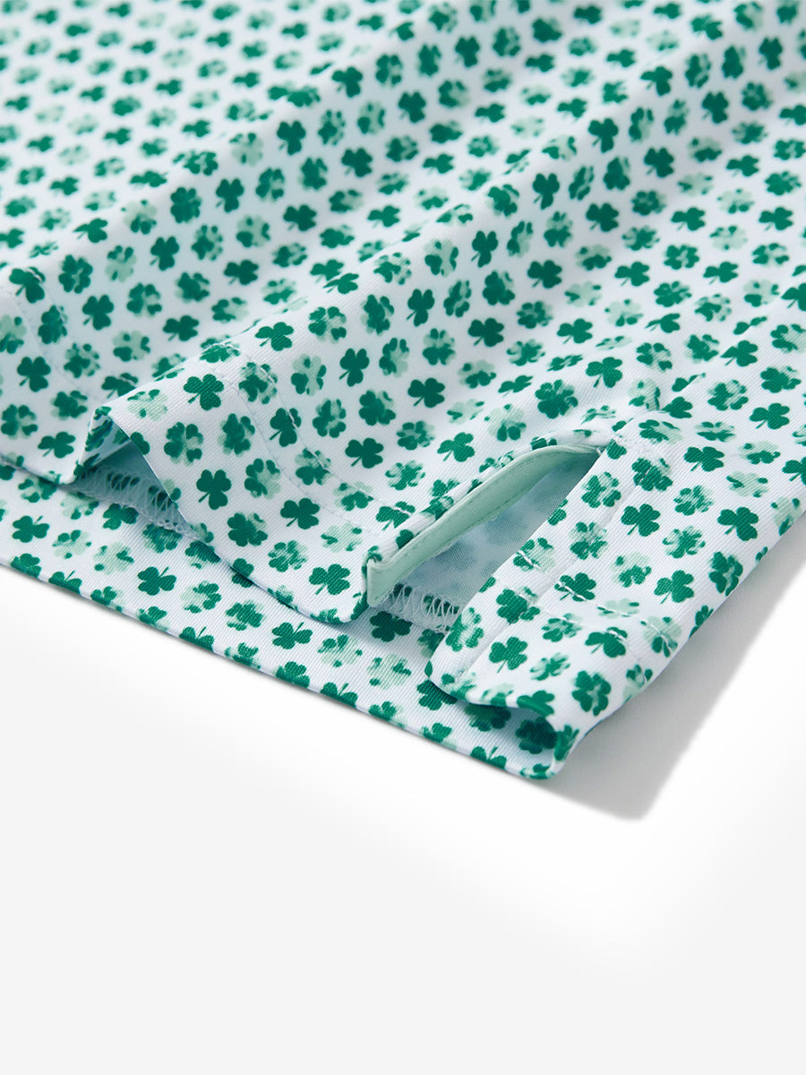 4 Way Stretch Print Collared Polo Shirts
