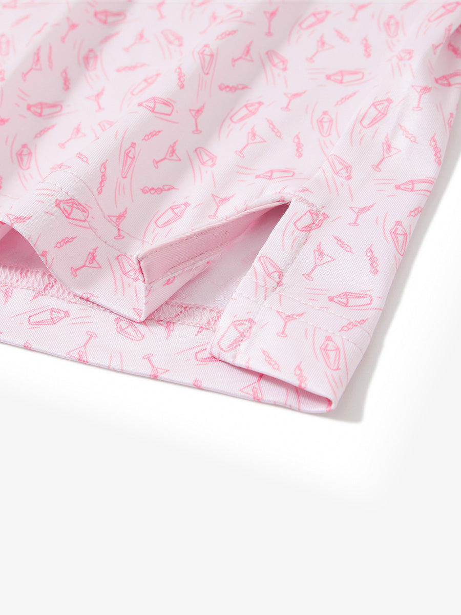 4 Way Stretch Print Collared Polo Shirts