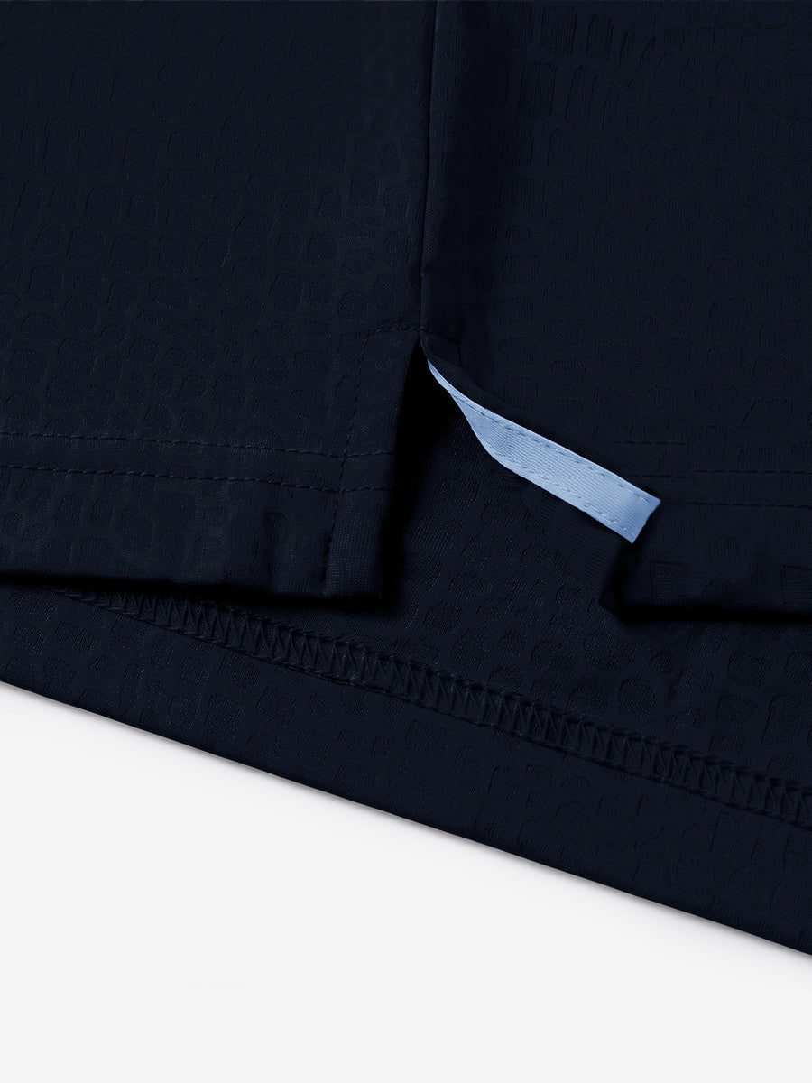 Nylon Blend Casual Jacquard Polo Shirts