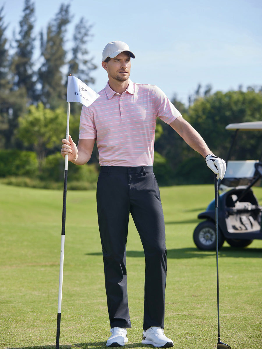 Stylish Stripe Jersey Golf Polo