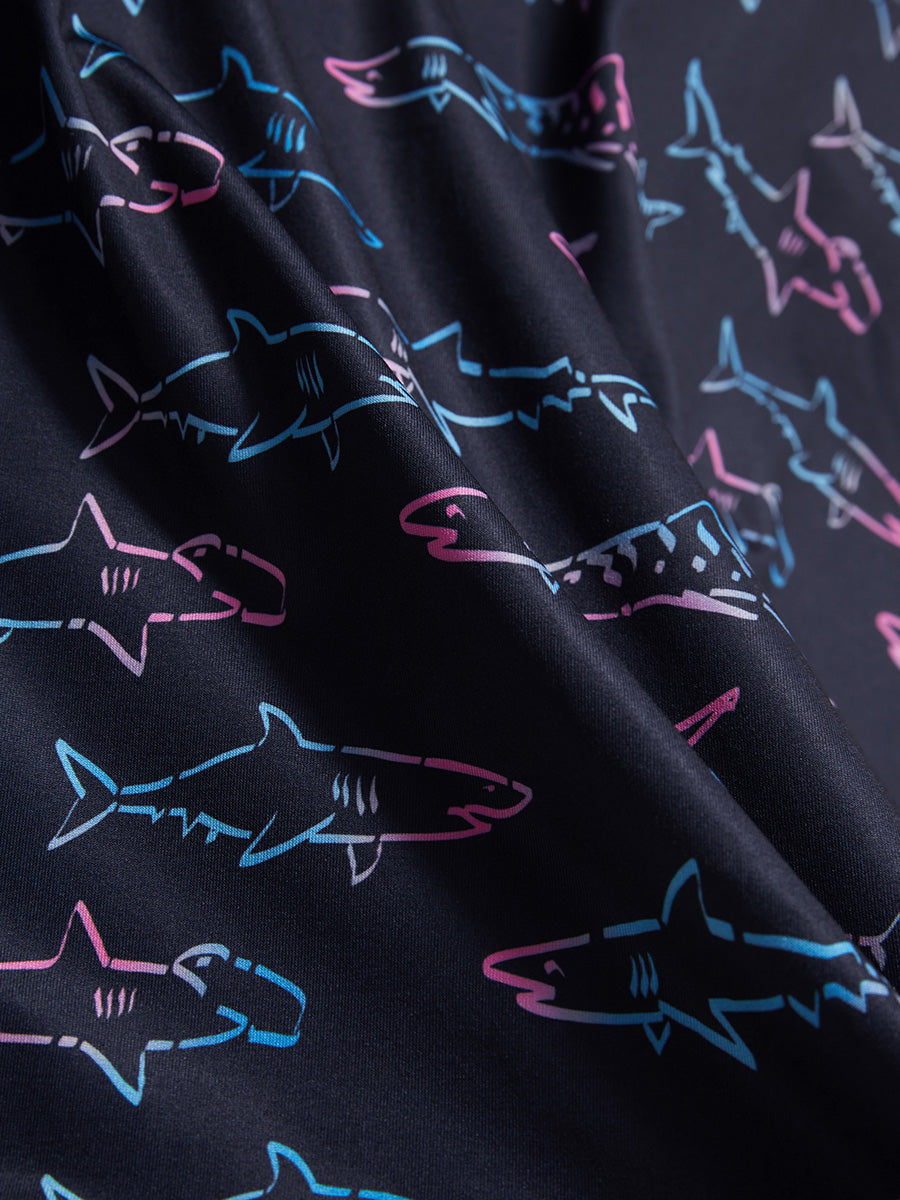 4 Way Stretch Print Collared Polo Shirts