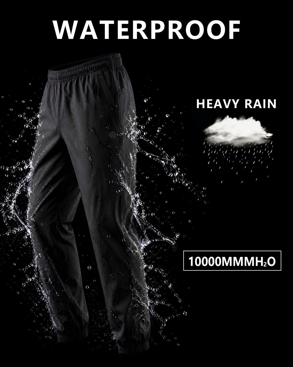 Lightweight Waterproof Rain Pants with Zipper Pockets