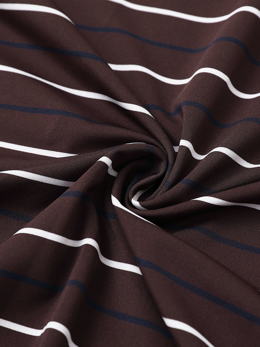 Stylish Stripe Jersey Golf Polo