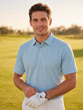 Comfy Breathable Pin-Stripe Texture Golf Polos