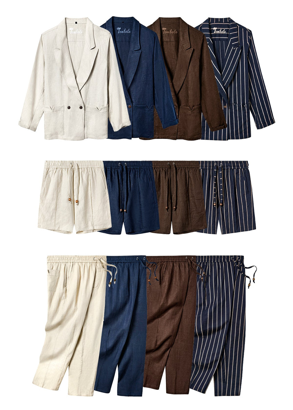 Easy-Going Pants (Navy Jacquard Stripe)