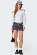 Neria Pinstripe Denim Micro Skort