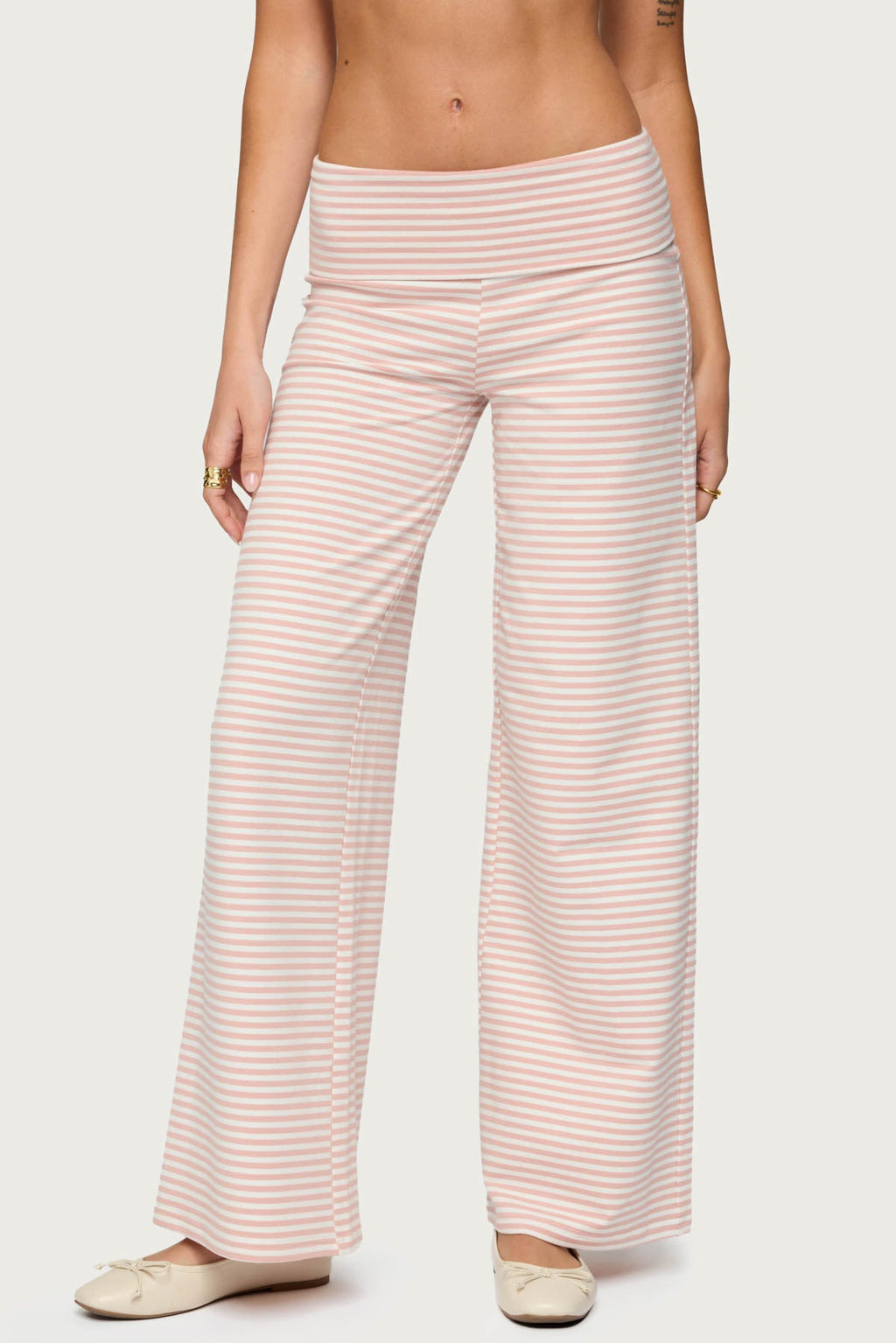 Lilah Striped Fold Over Pants