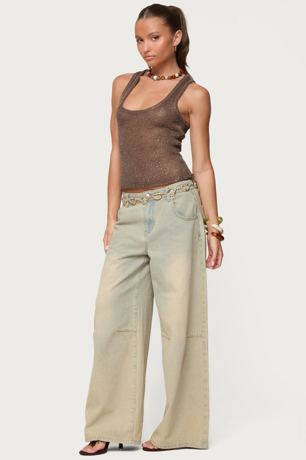 Eleora Sequin Knit Tank Top