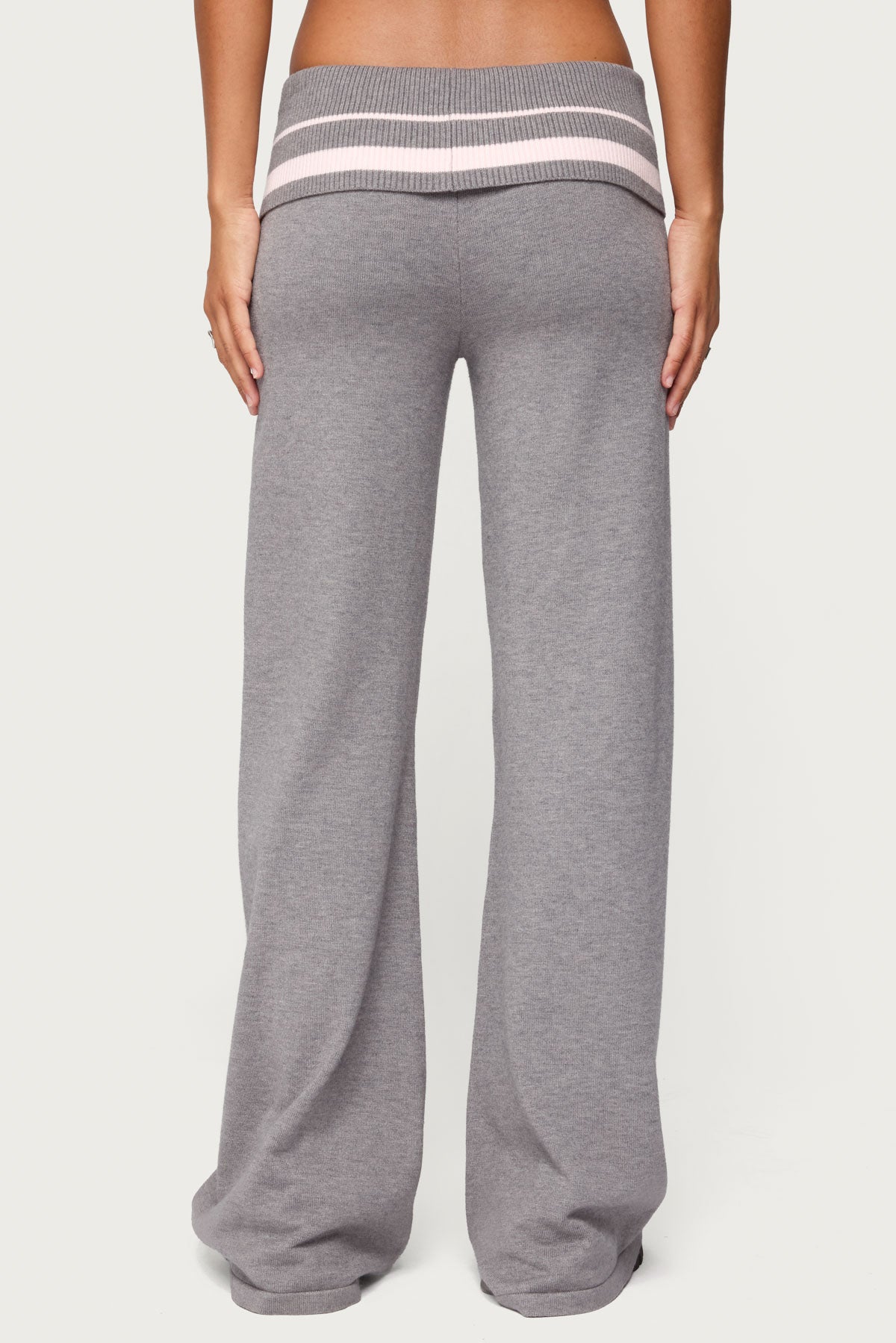 Kaliya Stripey Foldover Knit Pants