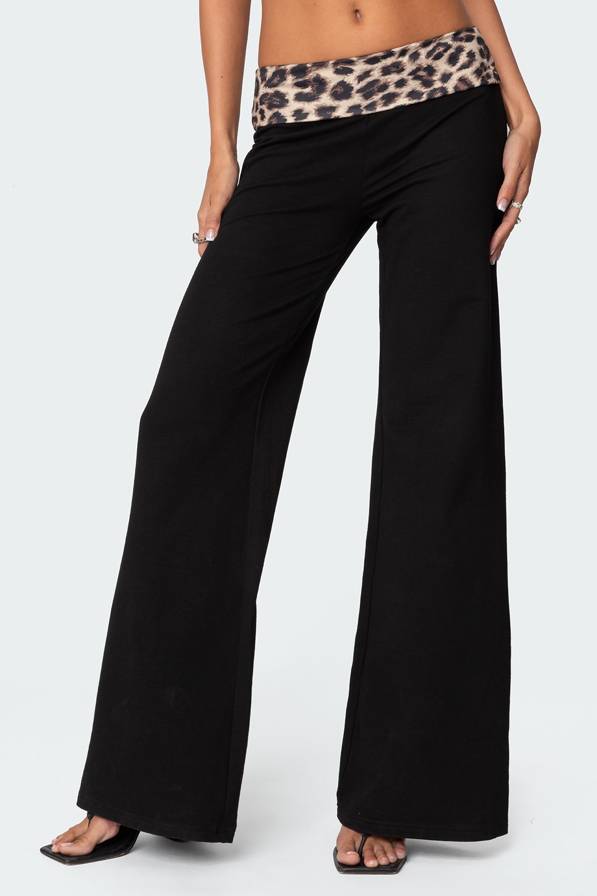 Leopard Foldover Pants