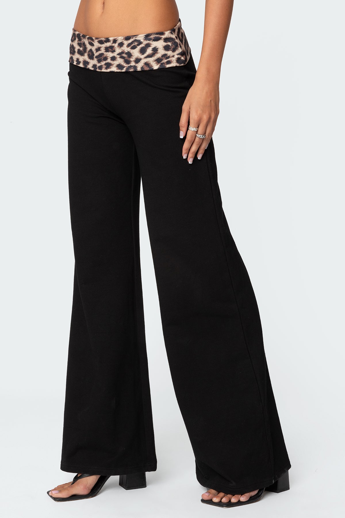 Leopard Foldover Pants