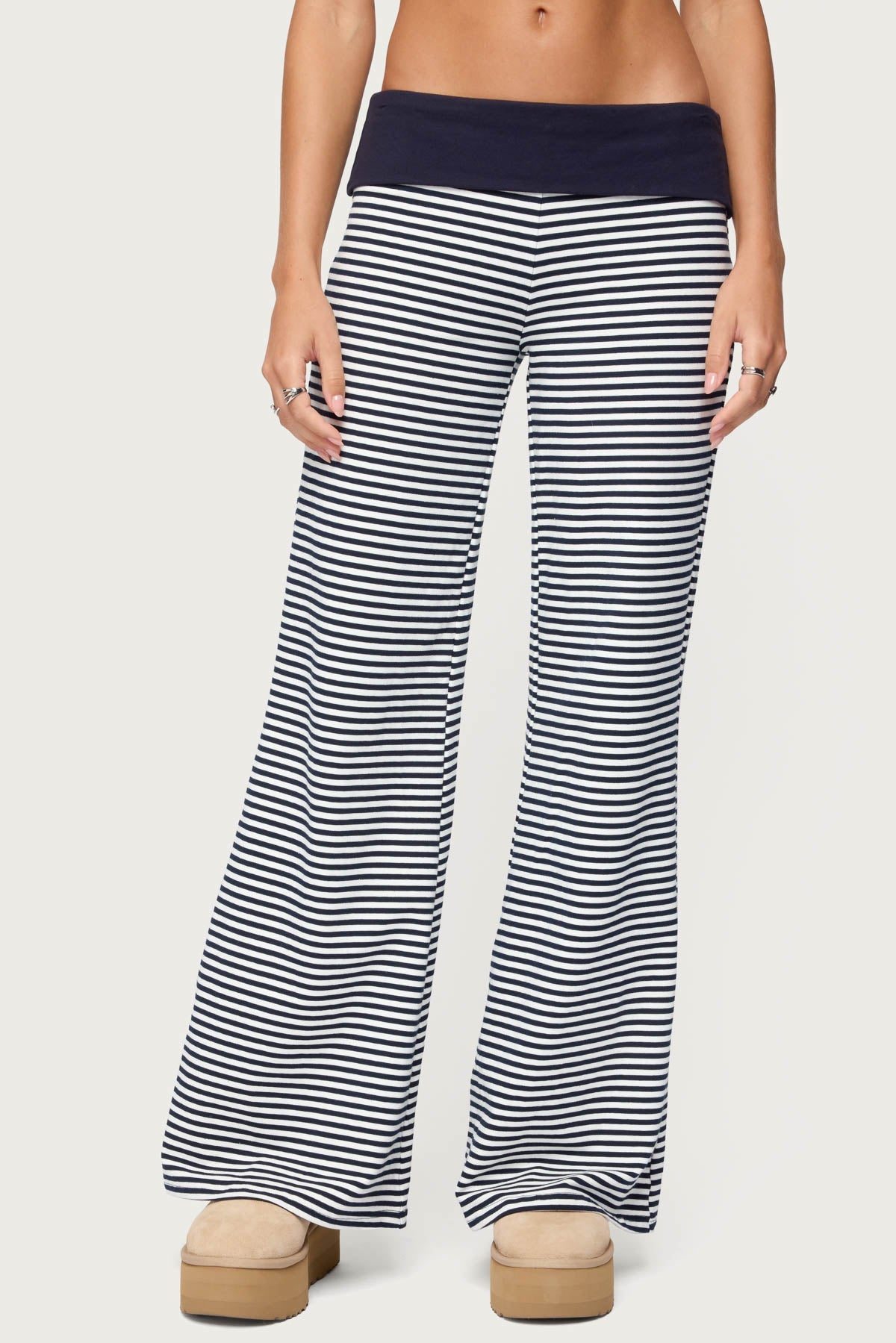 Meggy Striped Foldover Pants