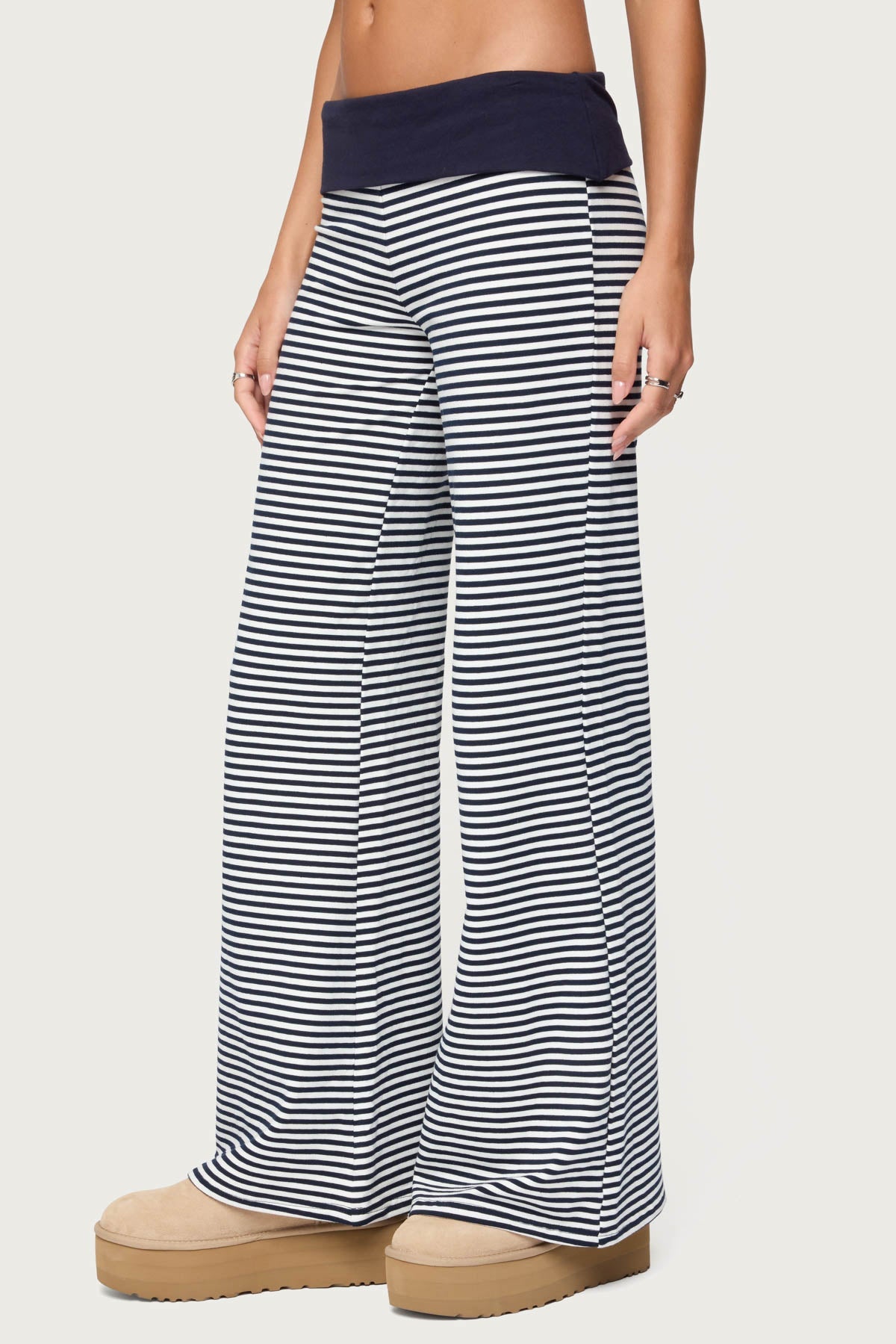 Meggy Striped Foldover Pants