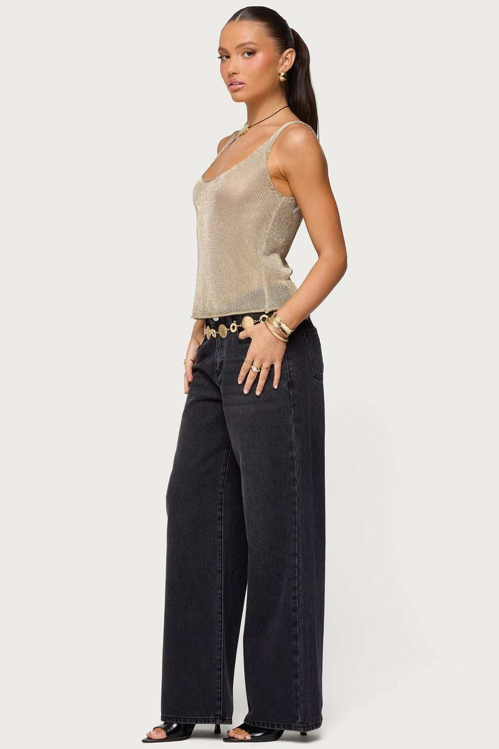 Meena Shiny Knit Tank Top