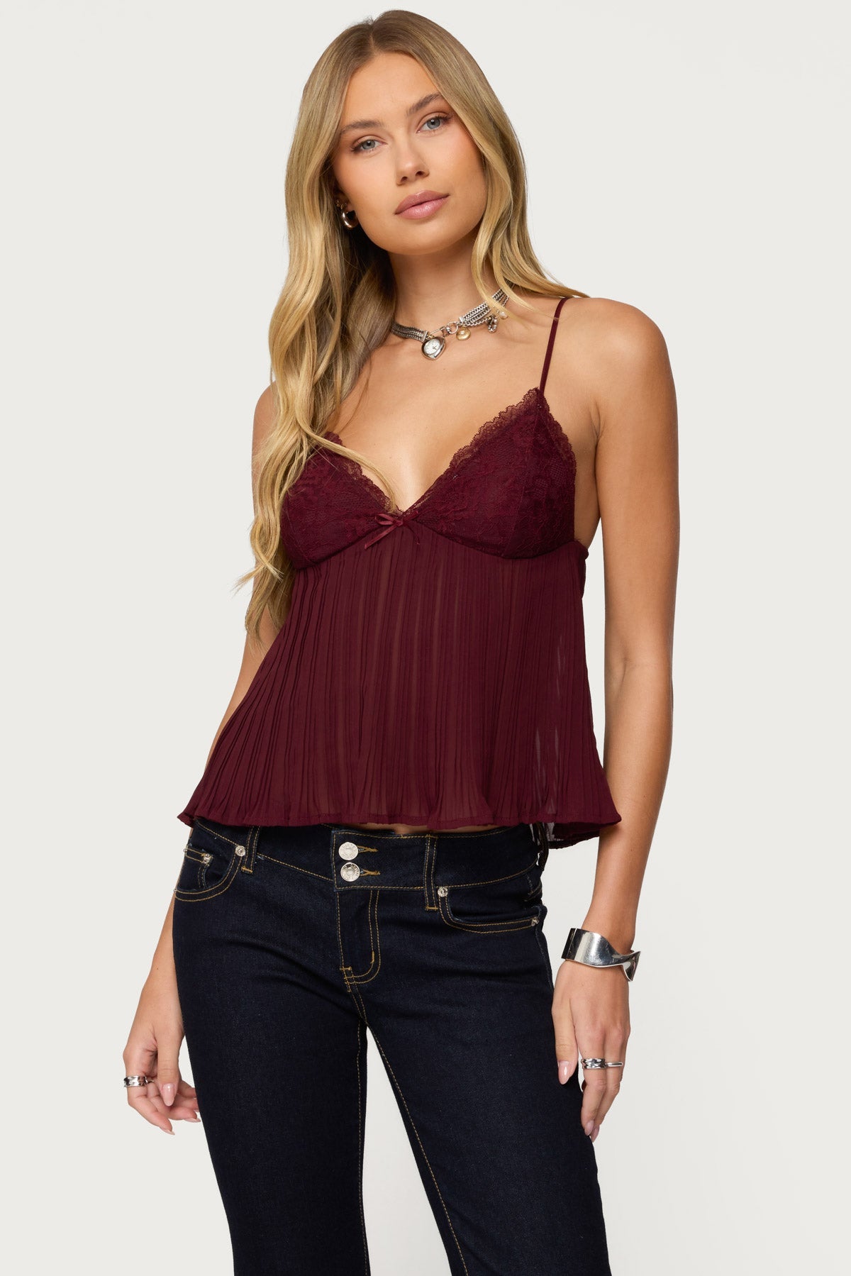 Rhian Lacey Pleated Babydoll Top