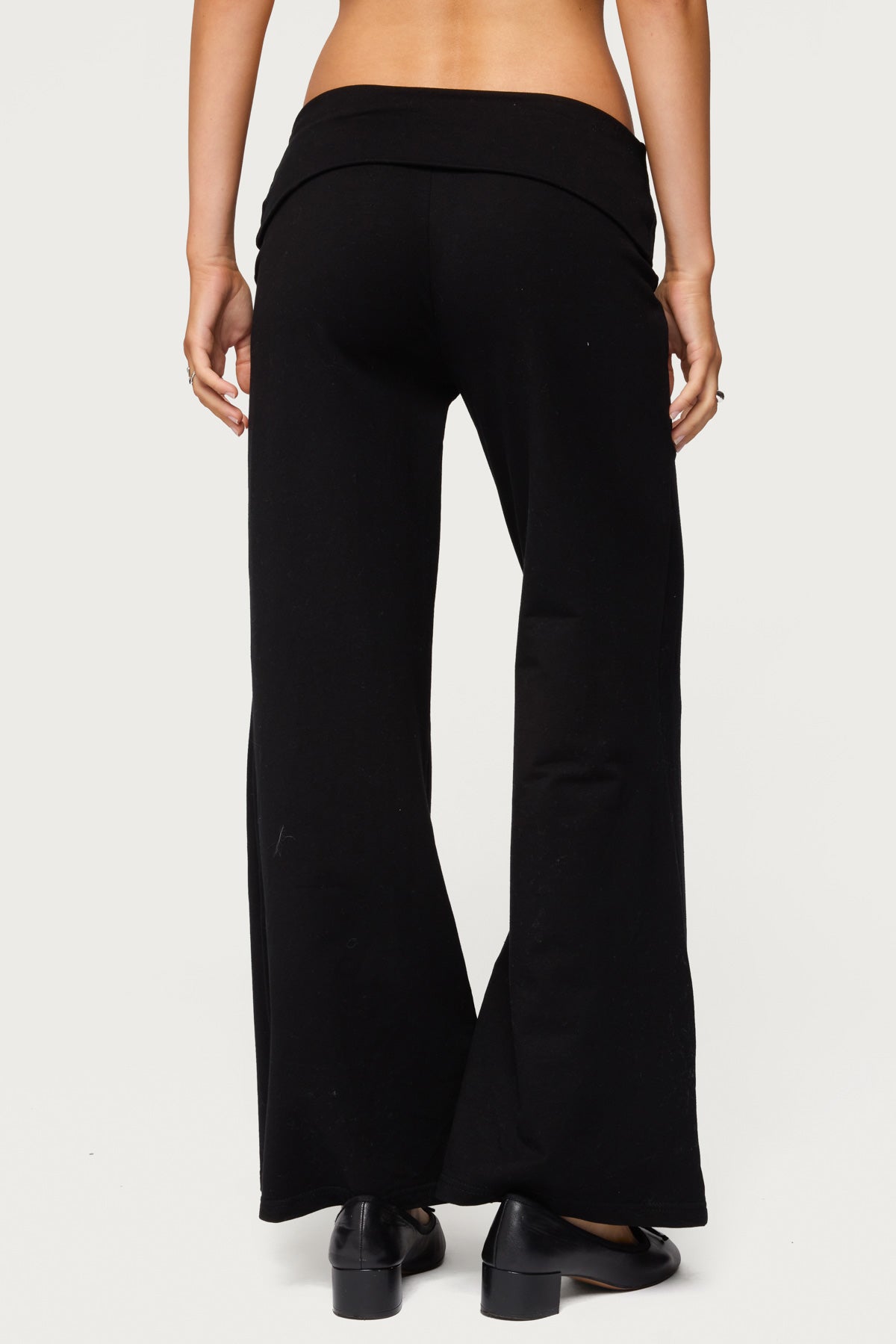 Petite Wide Leg Fold Over Pants