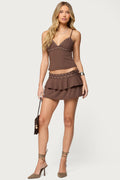 Hailie Grommet Ruffled Mini Skort