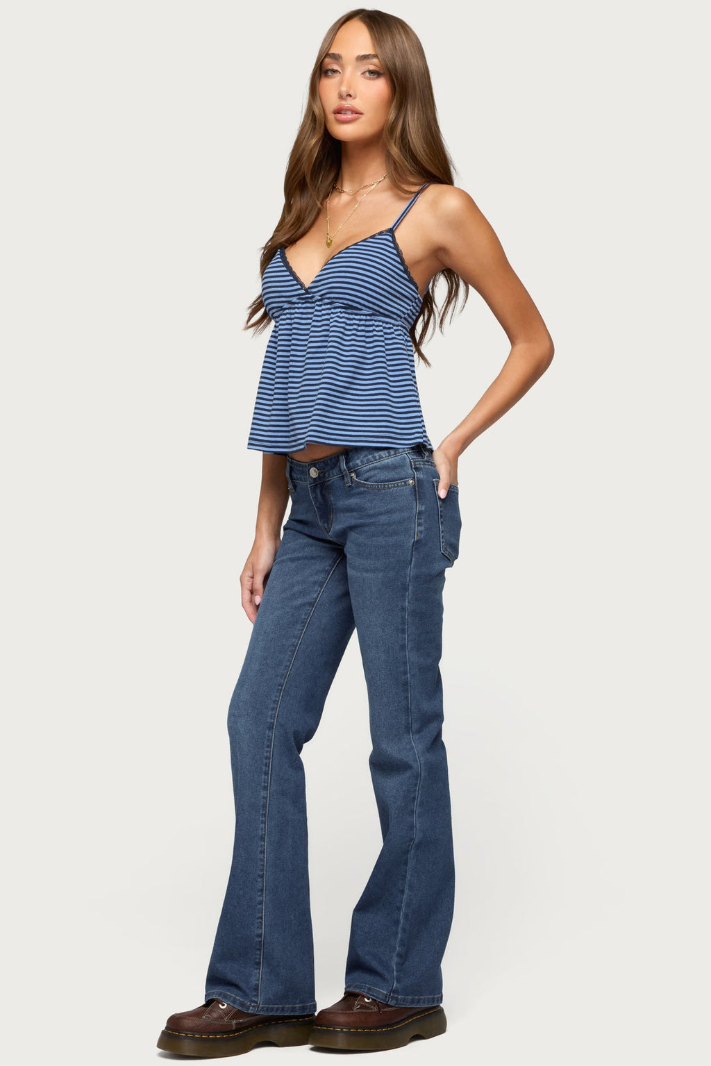 Orietta Striped Babydoll Top