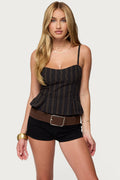 Kiya Striped Peplum Top