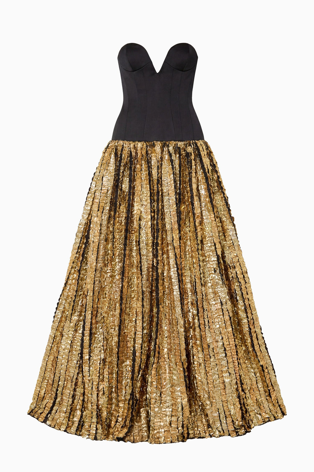 Delora Strapless Lurex Gown - Gold