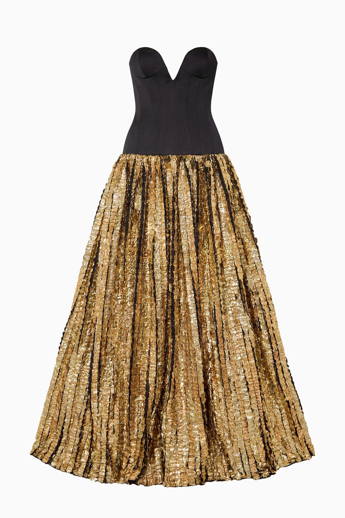 Delora Strapless Lurex Gown - Gold