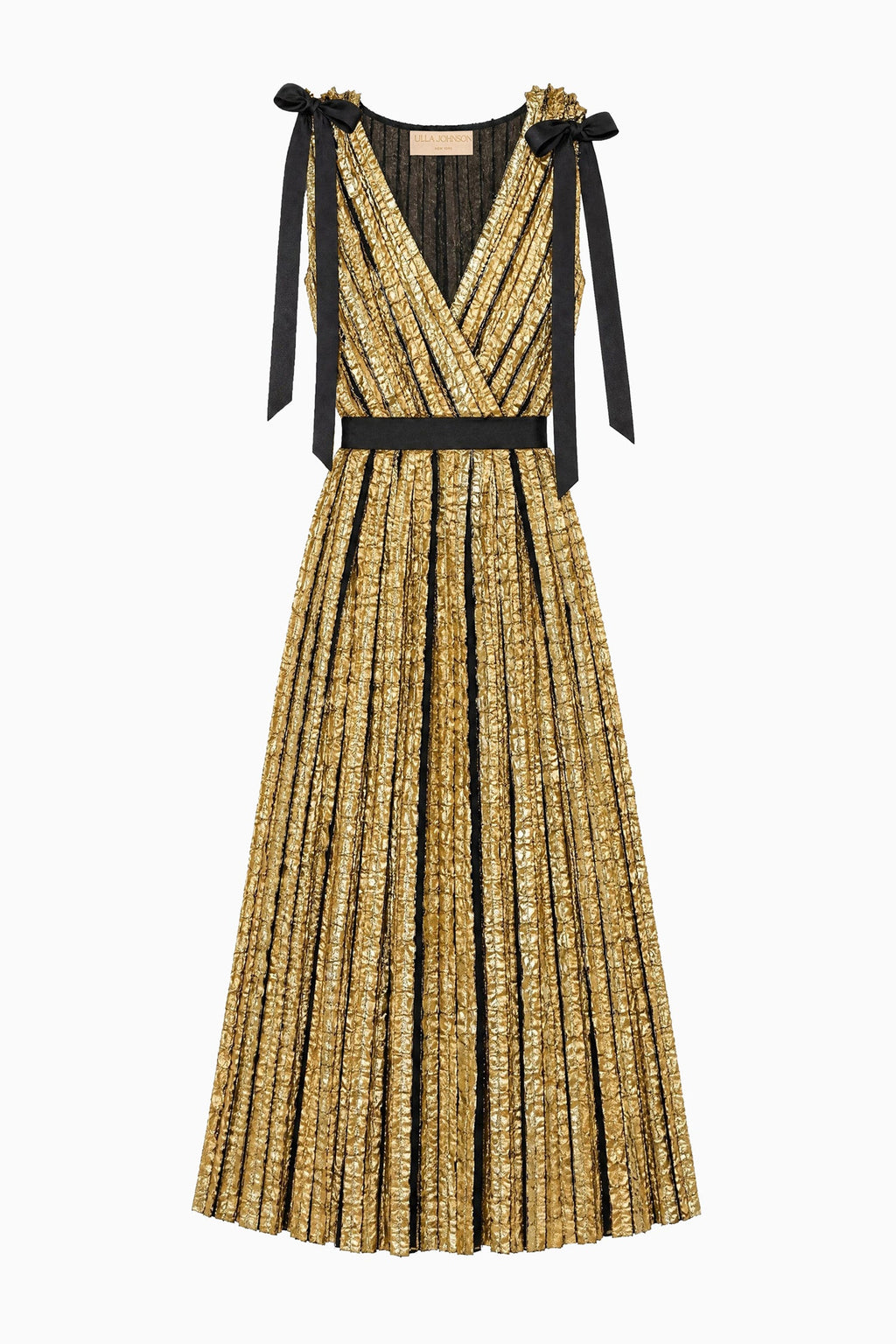 Karina Lurex Bow Dress - Gold