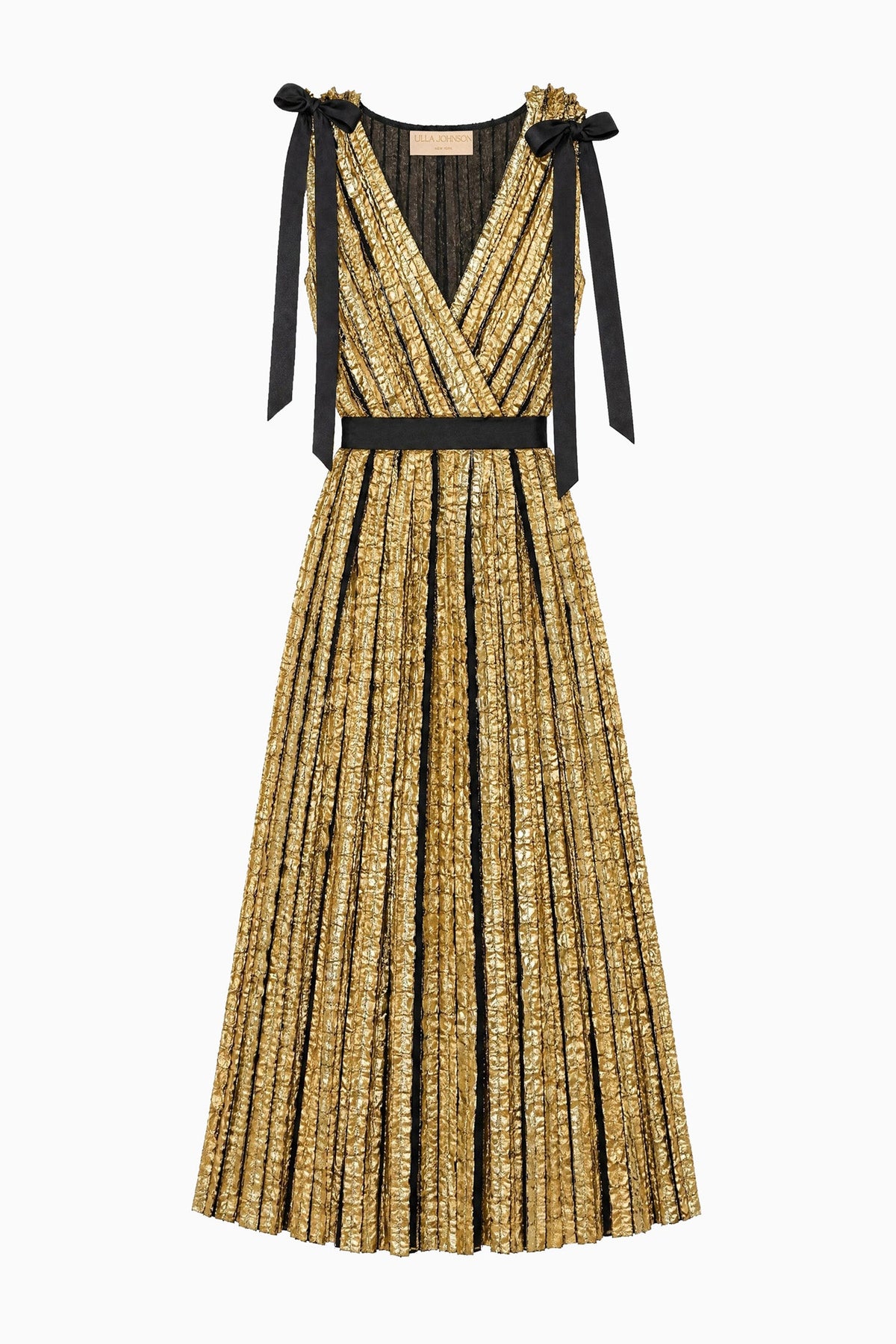 Karina Lurex Bow Dress - Gold