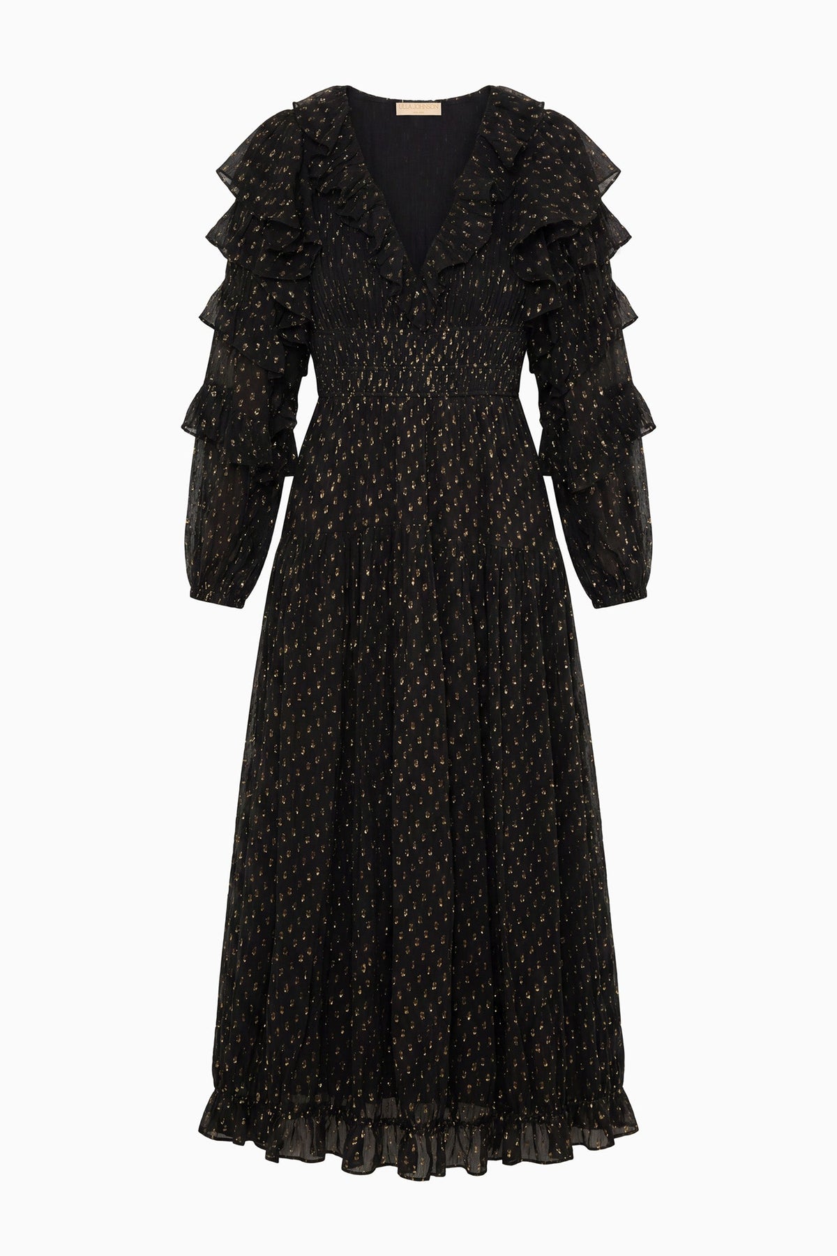 Ardis Long Sleeve Silk Dress - Noir