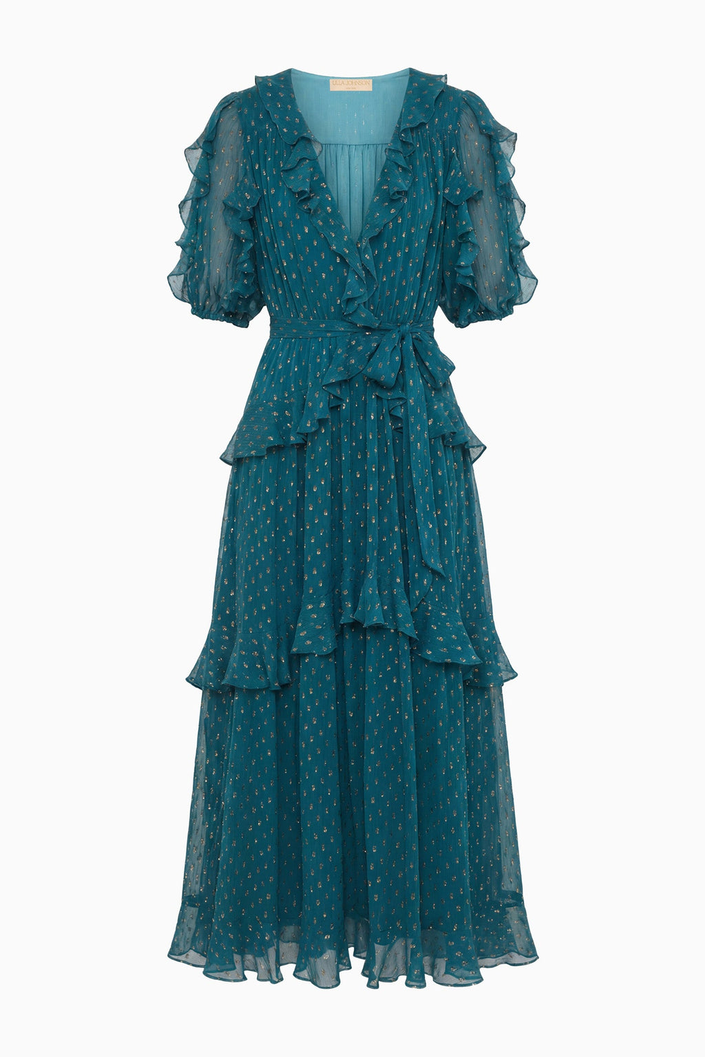 Tida Short Sleeve Silk Dress - Beryl