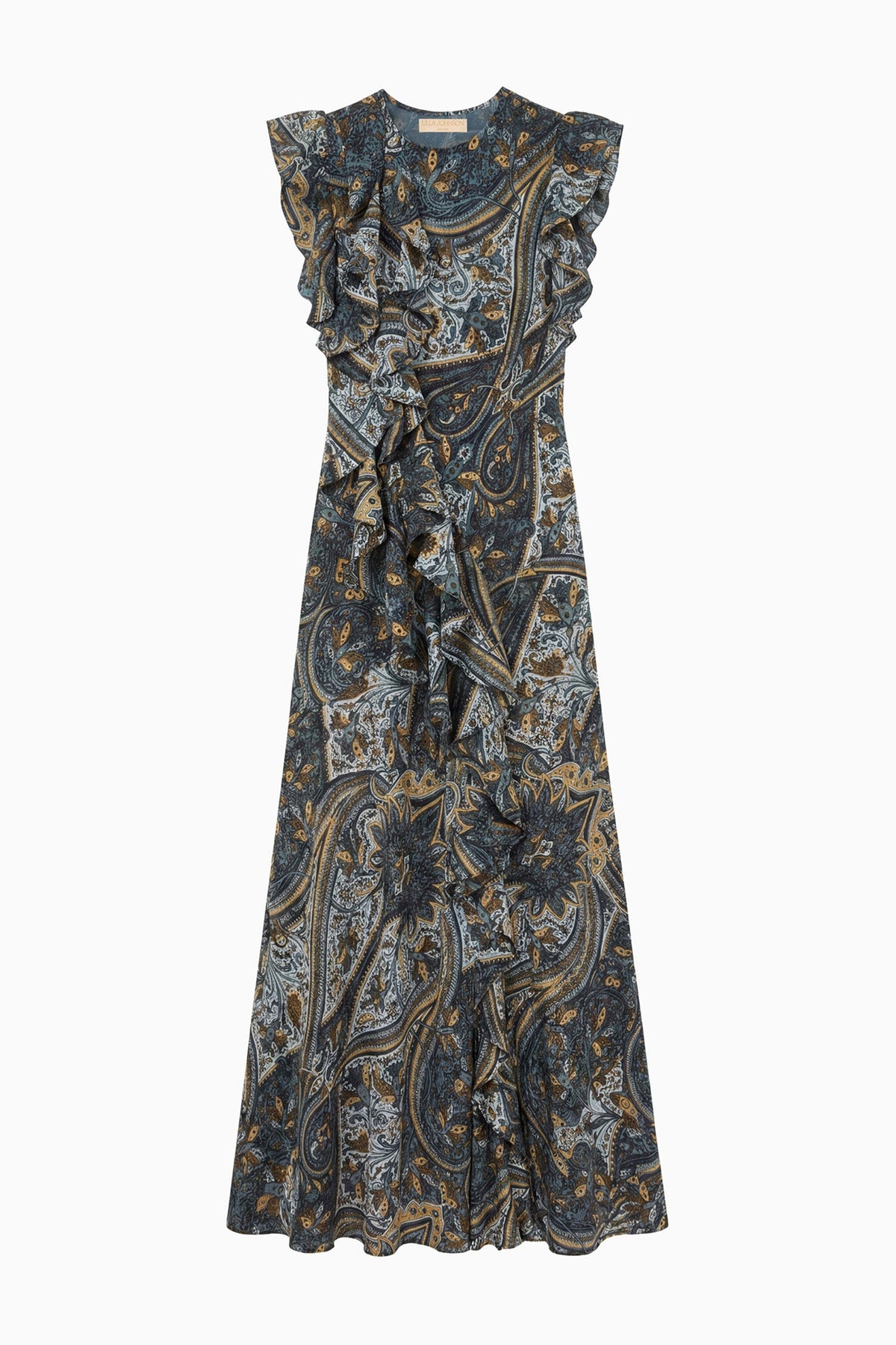 Ameline Sleeveless Silk Dress - Prussian