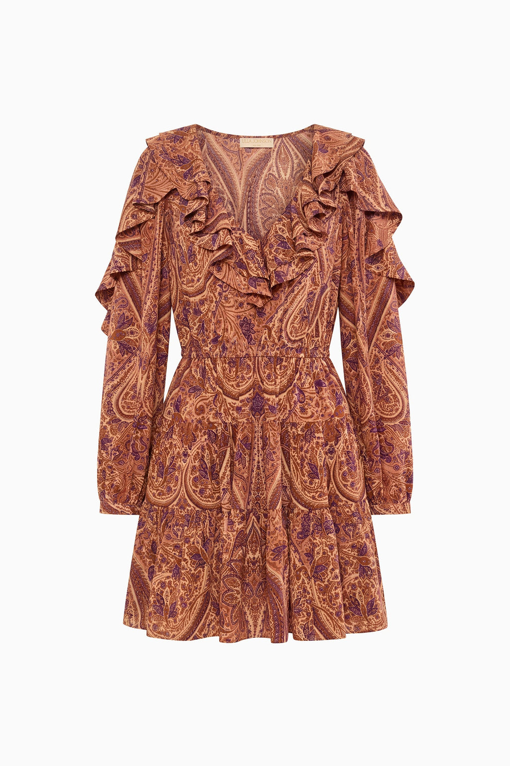 Vivi Long Sleeve Silk Mini Dress - Rosette
