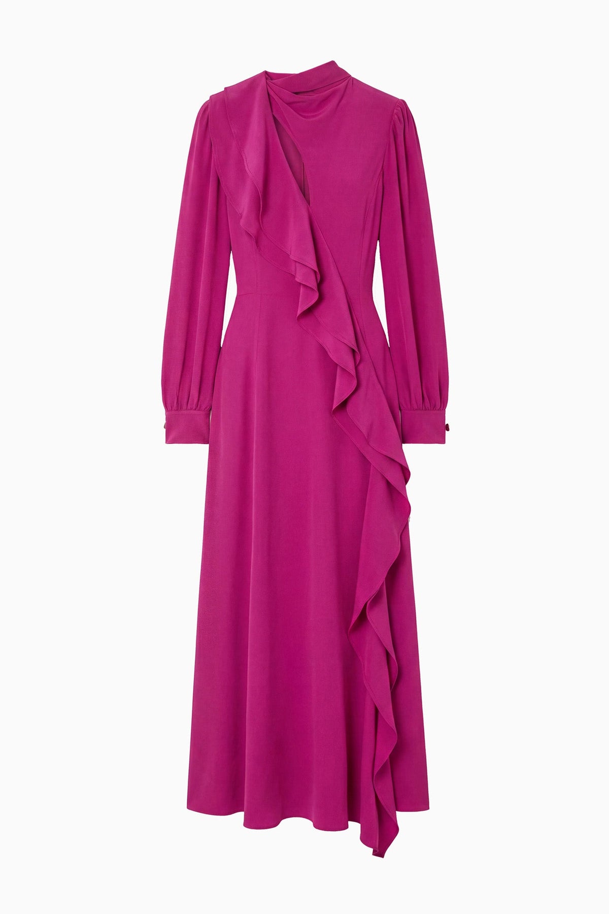 Sabrina Long Sleeve Silk Dress - Orchid