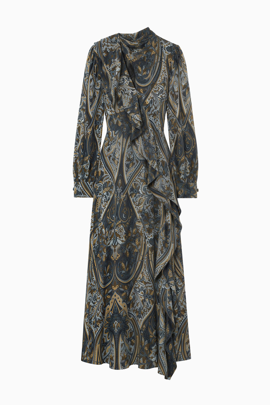 Sabrina Long Sleeve Silk Dress - Prussian