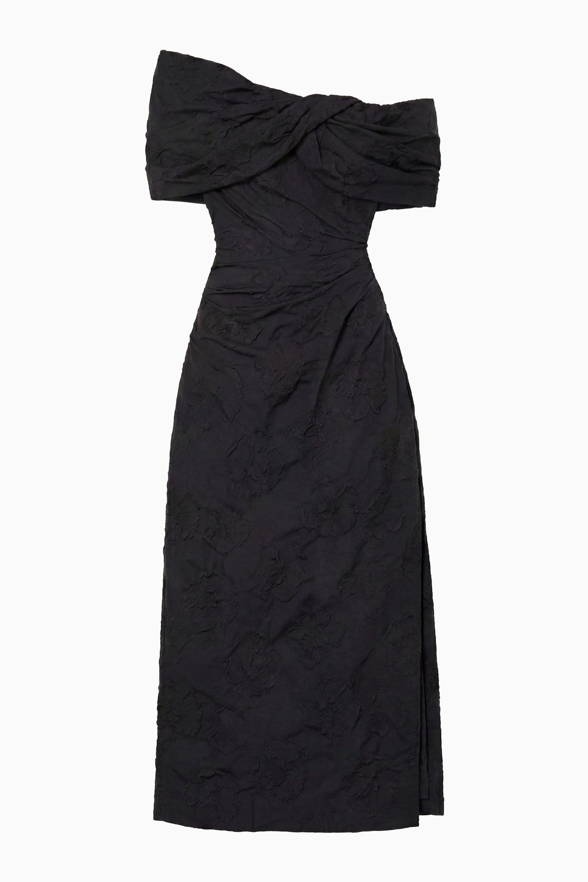 Violeta Off the Shoulder Cloque Dress - Noir