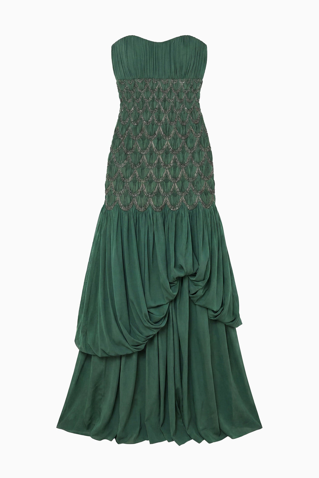 Octavine Strapless Silk Gown - Tourmaline