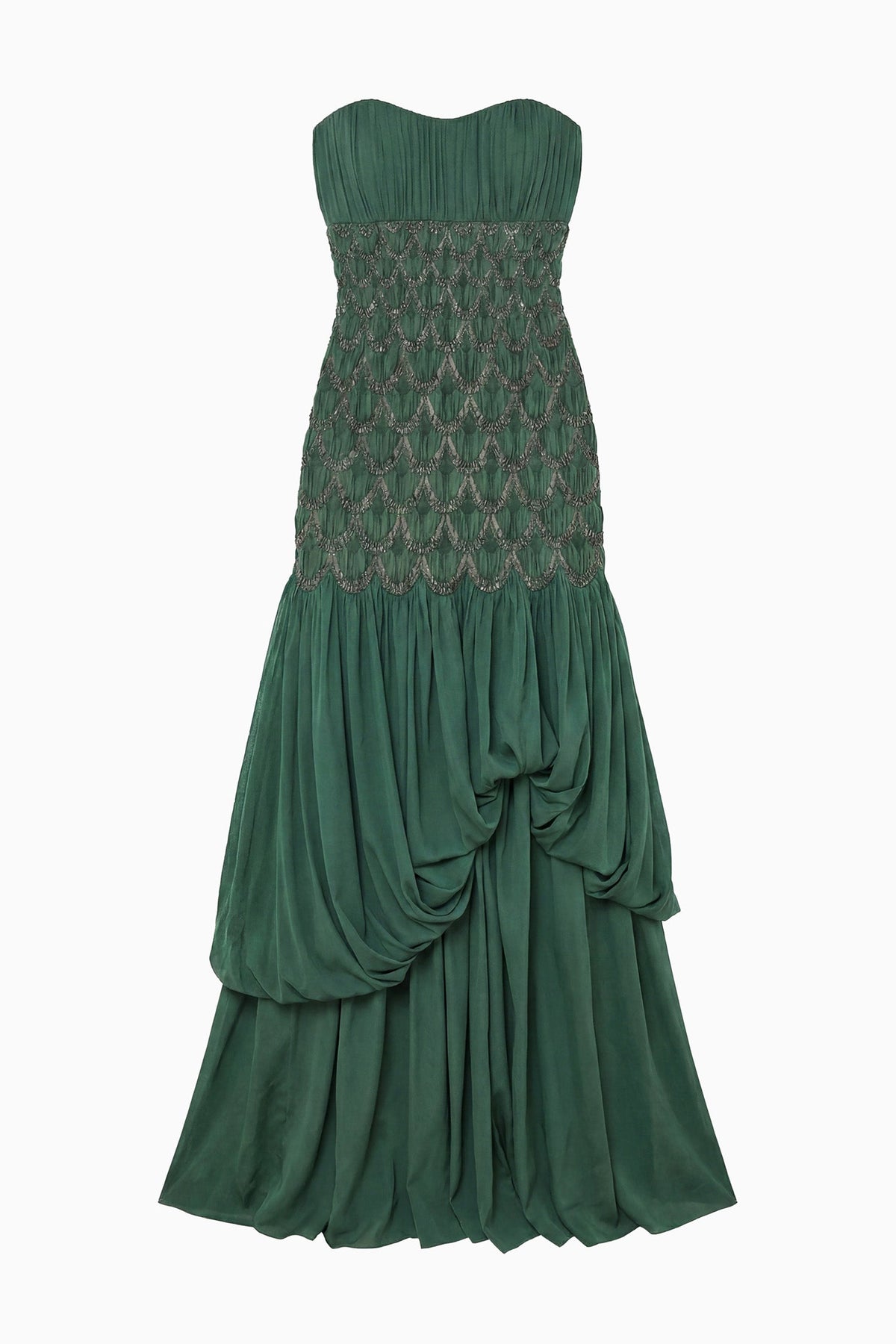 Octavine Strapless Silk Gown - Tourmaline