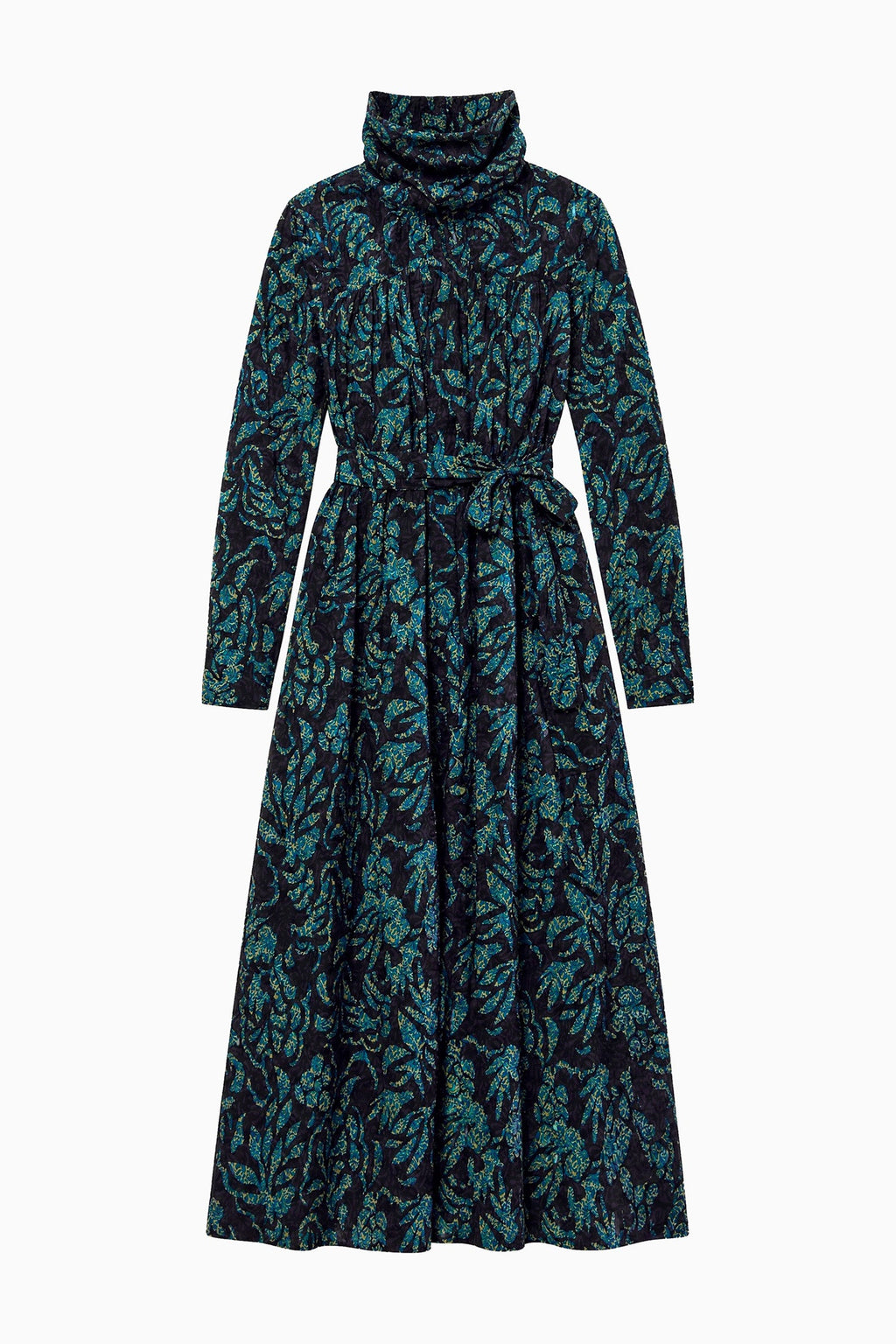 Amira High Neck Cotton Dress - Midnight