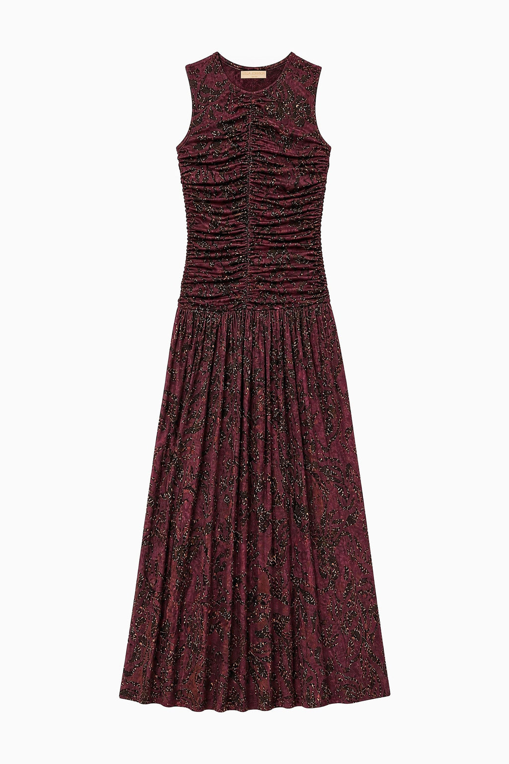 Elora Sleeveless Jersey Dress - Claret Floral