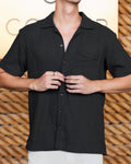 The Thatch 22 - Black Camp Collar Short Sleeve Shirt