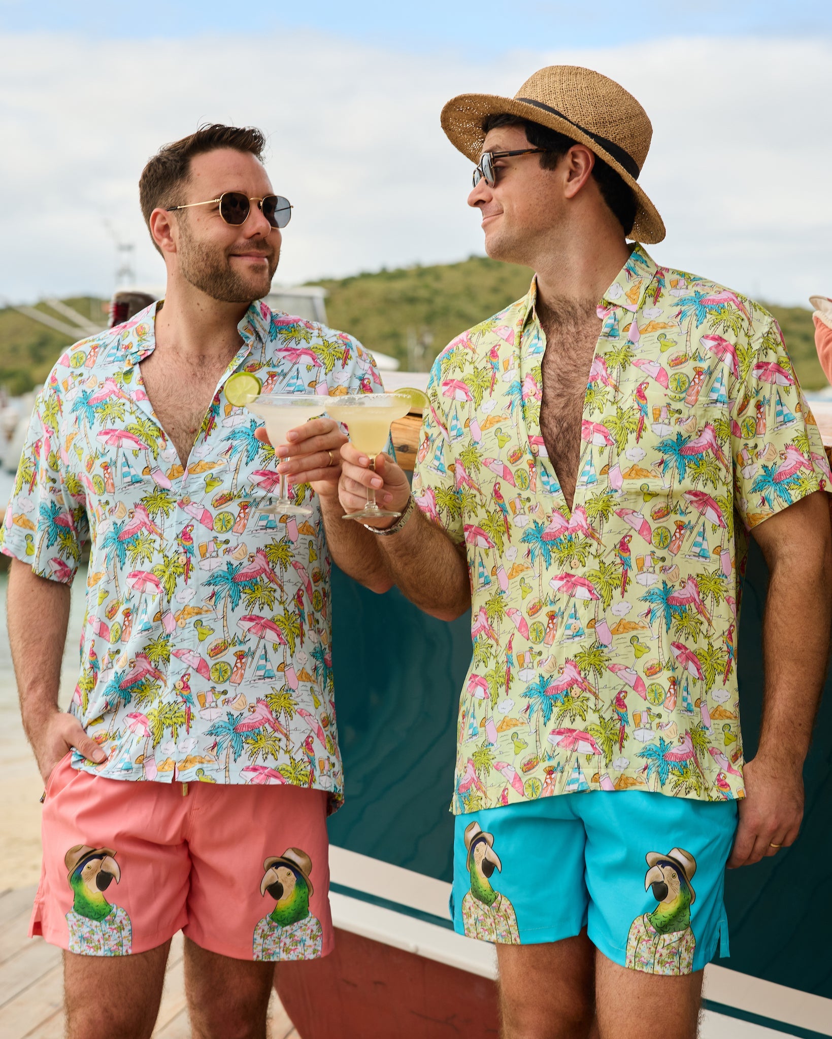 Margaritaville by Kenny Flowers – The Match Your Parrots - Coral – Swim Trunks