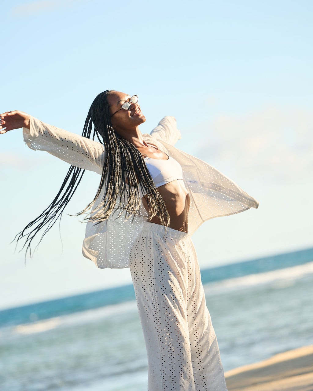 The Santorini - Luxe Eyelet Resort Pants