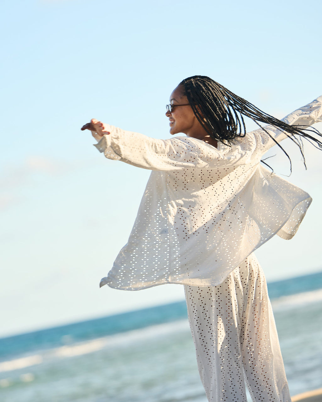 The Santorini - Luxe Eyelet Resort Shirt