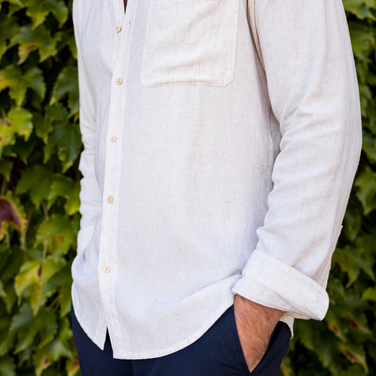 The Taste Maker - Long Sleeve Linen Blend Shirt